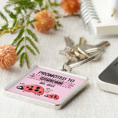 Promoted to Grandma ladybugs pink キーホルダー (側面)