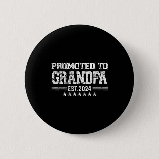 Promoted To Grandpa 2024 Soon To Be Funny New Dad 缶バッジ (正面)