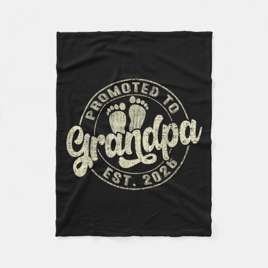 Promoted To Grandpa 2026 Expecting Baby Soon To Be フリースブランケット (正面)