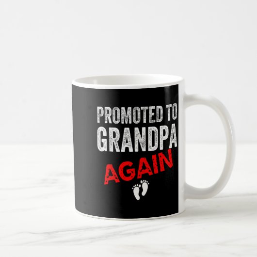 Promoted To Grandpa Again Dad Pregnancy Announceme コーヒーマグカップ (右)