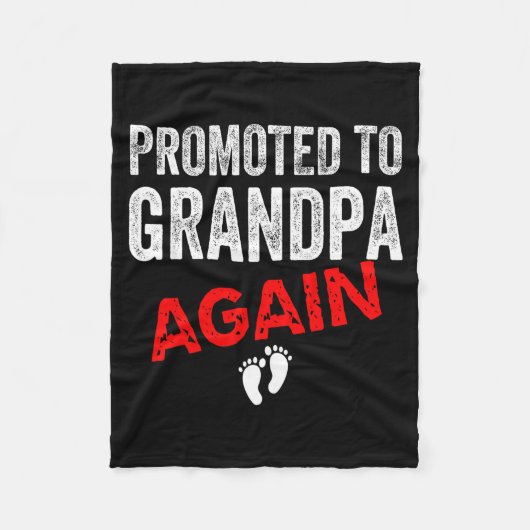 Promoted To Grandpa Again Dad Pregnancy Announceme フリースブランケット (正面)