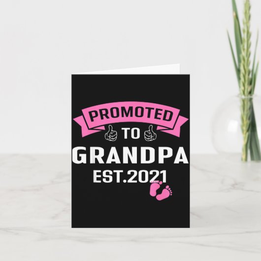 Promoted To Grandpa Est 2021 Funny New Grandfather カード (正面)