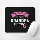 Promoted To Grandpa Est 2021 Funny New Grandfather マウスパッド (マウス)