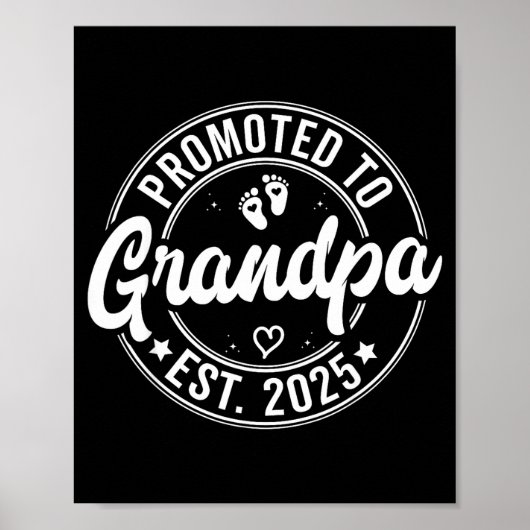 Promoted To Grandpa Est 2025 Grandparents New Gran ポスター (正面)
