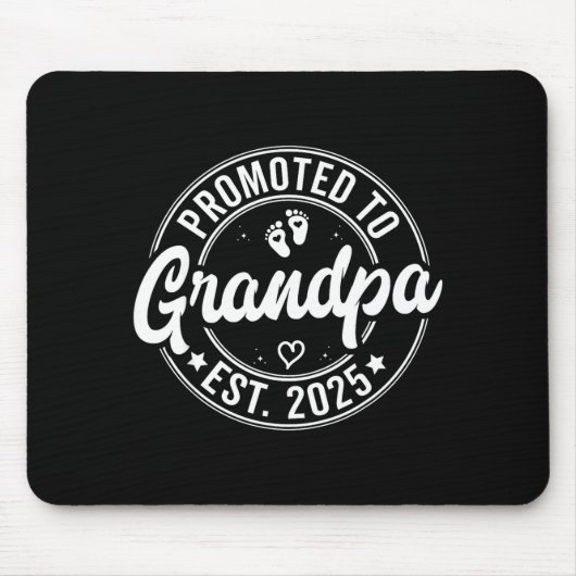 Promoted To Grandpa Est 2025 Grandparents New Gran マウスパッド (正面)