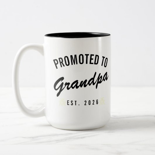 Promoted to Grandpa Est. 2026 ツートーンマグカップ (左)