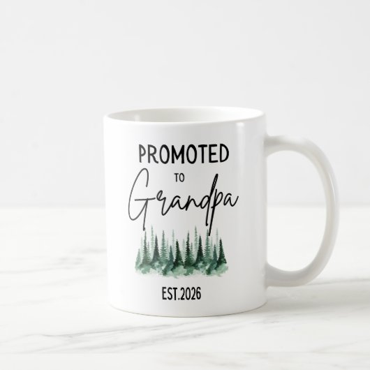 Promoted To Grandpa Est 2026 Baby Reveal Pregnancy コーヒーマグカップ (右)