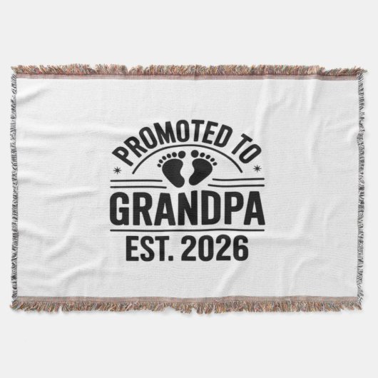 Promoted to Grandpa, Est. 2026, Funny New Grandpa  スローブランケット (正面)