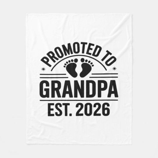 Promoted to Grandpa, Est. 2026, Funny New Grandpa  フリースブランケット (正面)