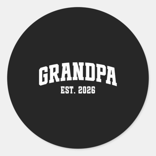 Promoted To Grandpa Est. 2026 Grandparent Baby Ann ラウンドシール (正面)