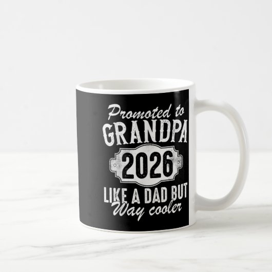 Promoted To Grandpa Est 2026 Soon To Be New Granda コーヒーマグカップ (右)