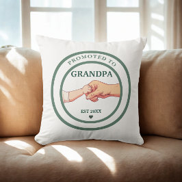 Promoted to Grandpa Est. 20XX Throw Pillow クッション
