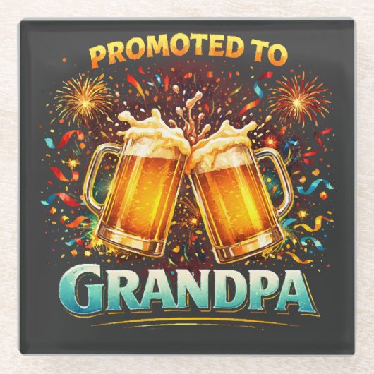 Promoted To Grandpa Future ガラスコースター (正面)