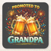 Promoted To Grandpa Future スクエアペーパーコースター (正面)