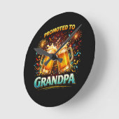 Promoted To Grandpa Future ラウンド壁時計 (傾斜)