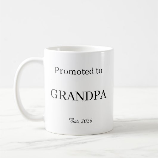 Promoted To Grandpa Mug – New Dad Gift Coffee Cup コーヒーマグカップ (左)
