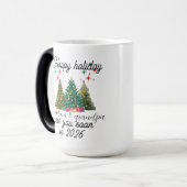 Promoted to Grandparents Christmas tree  モーフィングマグカップ (正面左)