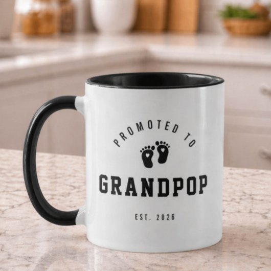 Promoted to Grandpop Mug New Grandpa Gift マグカップ