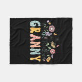 Promoted To Granny Est. 2026 Daisy Floral Wildflow フリースブランケット (正面(横))