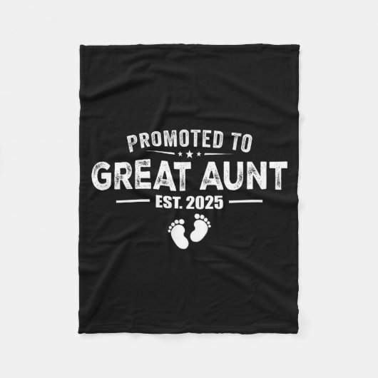 Promoted To Great Aunt 2025 Baby &amp; Aunt Funny  フリースブランケット (正面)