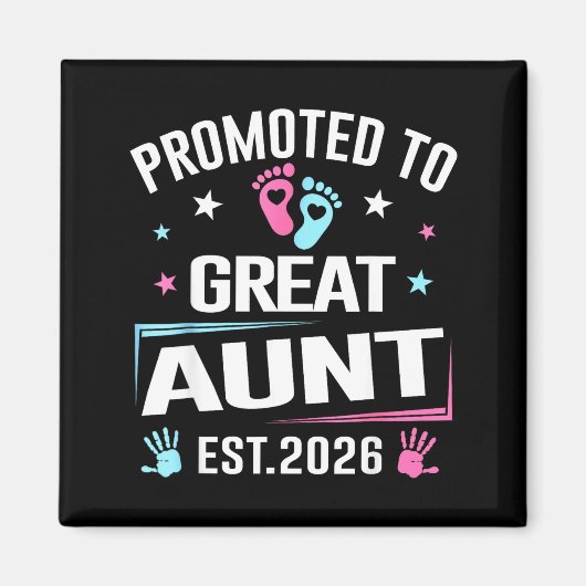 Promoted To Great Aunt Est 2026 Pregnancy Announce マグネット (正面)