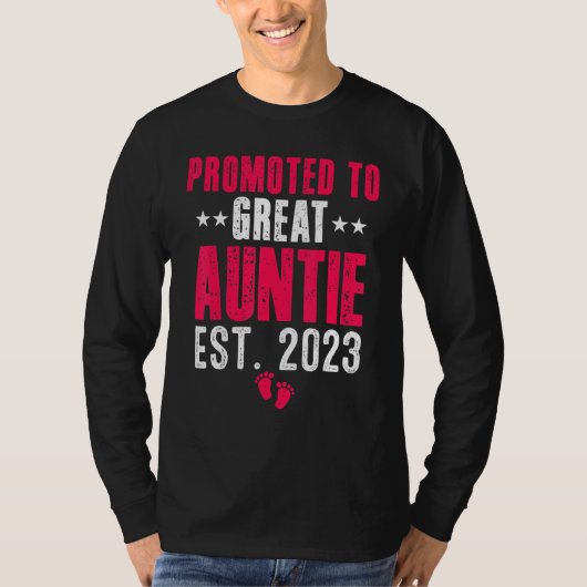 Promoted To Great Auntie 2023 Pregnancy Announceme Tシャツ (正面)