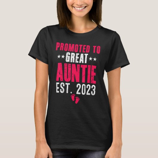 Promoted To Great Auntie 2023 Pregnancy Announceme Tシャツ (正面)