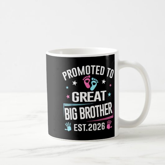 Promoted To Great Big Brother Est 2026  コーヒーマグカップ (右)