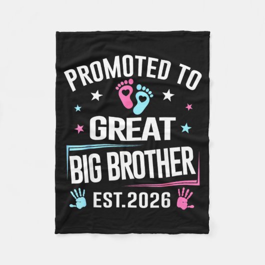 Promoted To Great Big Brother Est 2026  フリースブランケット (正面)