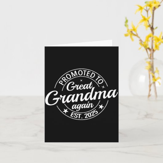 Promoted To Great Grandma Again 2025 Pregnancy Bab カード (黄色い花)