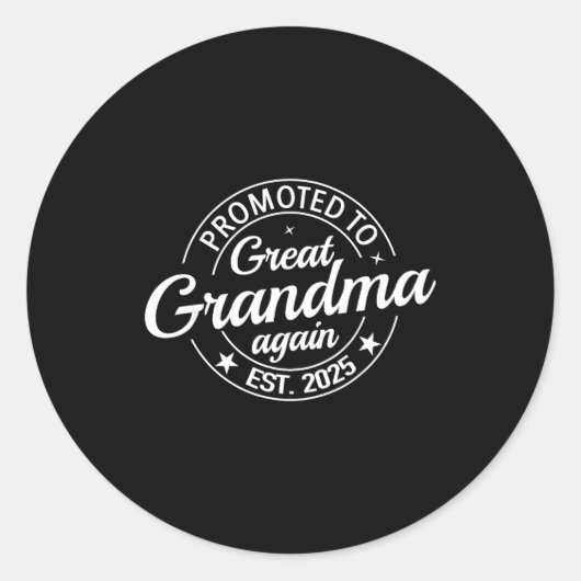 Promoted To Great Grandma Again 2025 Pregnancy Bab ラウンドシール (正面)