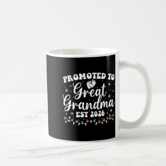 Promoted To Great Grandma Est 2026 First Time New  コーヒーマグカップ (右)