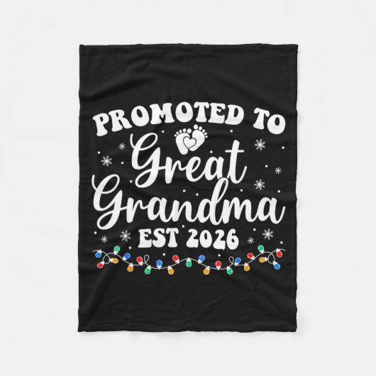 Promoted To Great Grandma Est 2026 First Time New  フリースブランケット (正面)