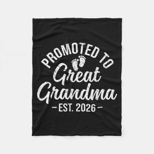 Promoted To Great Grandma Est 2026 First Time New  フリースブランケット (正面)