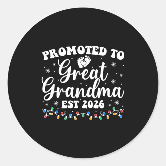 Promoted To Great Grandma Est 2026 First Time New  ラウンドシール (正面)
