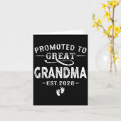 Promoted To Great Grandma Est 2026 Pregnancy Annou カード (黄色い花)