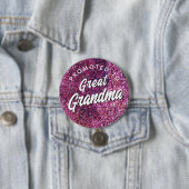 Promoted to Great Grandma faux sparkle pink 缶バッジ (インサイチュ)