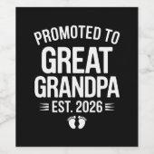 Promoted To Great Grandpa Est 2026 Pregnancy Baby ワインラベル (シングルラベル)