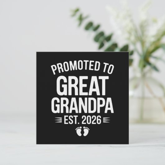 Promoted To Great Grandpa Est 2026 Pregnancy Baby 招待状 (スタンド正面)