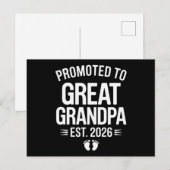 Promoted To Great Grandpa Est 2026 Pregnancy Baby 案内ポストカード (正面/裏面)