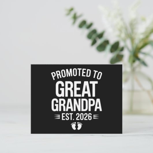 Promoted To Great Grandpa Est 2026 Pregnancy Baby 案内ポストカード (スタンド正面)