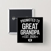 Promoted To Great Grandpa Est 2026 Pregnancy Baby 缶バッジ (正面&裏面)
