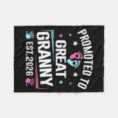 Promoted To Great Granny Est 2026 Pregnancy Announ フリースブランケット (正面(横))