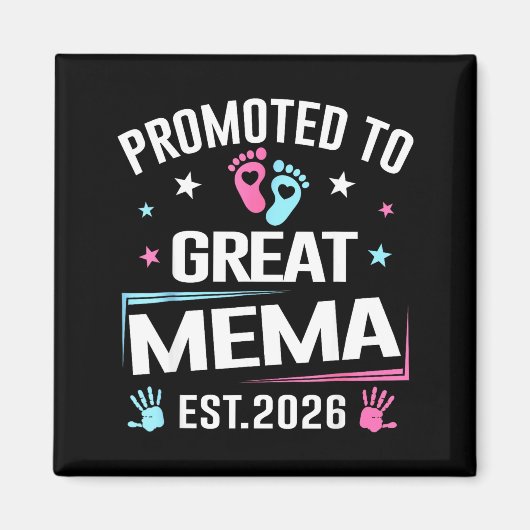 Promoted To Great Mema Est 2026 Pregnancy Announce マグネット (正面)