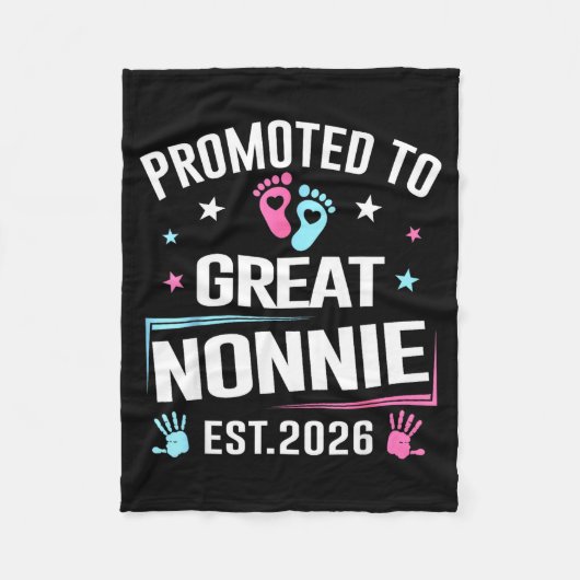 Promoted To Great Nonnie Est 2026 Pregnancy Announ フリースブランケット (正面)