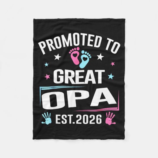 Promoted To Great Opa Est 2026 Pregnancy Announcem フリースブランケット (正面)