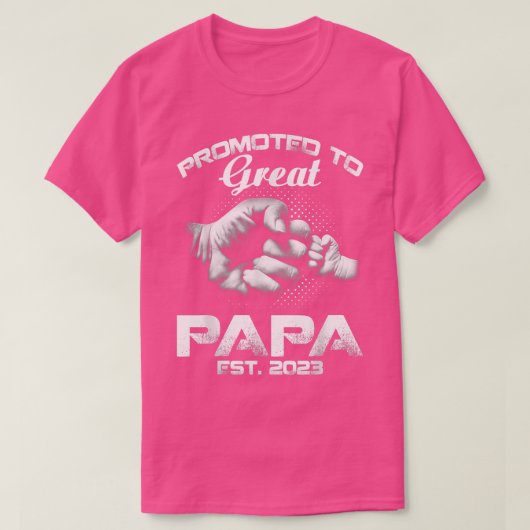 Promoted To Great Papa Est 2023  Tシャツ (デザイン正面)