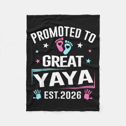 Promoted To Great Yaya Est 2026 Pregnancy Announce フリースブランケット (正面)
