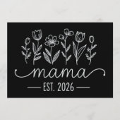 Promoted To Mama 2026 Pregnancy Floral New Mom  招待状 (正面)