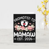 Promoted To Mamaw 2026 First Time Floral New Mamaw カード (黄色い花)